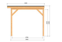 Overkapping Zoutelande Red Class Wood 600 x 333 cm - DHZ plat dak