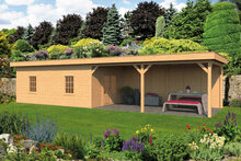 Overkapping Oslo XL type 11 Douglas 1292 x 430 cm - Blanke wanden incl. EPDM