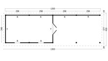 Overkapping Oslo XL type 11 Douglas 1292 x 430 cm - Blanke wanden incl. EPDM