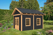 Overkapping Hamar L type 4 Douglas 475 x 395 cm - Zwarte wanden