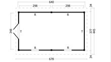 Overkapping Hamar XL type 4 Douglas 675 x 445 cm - Blanke wanden