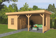 Overkapping Oslo L type 8 Douglas 682 x 371 cm - Blanke wanden incl. EPDM