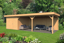 Overkapping Oslo XL type 7 Douglas 980 x 430 cm - Blanke wanden incl. EPDM