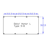 Overkapping Hamar L type 5 Douglas 690 x 395 cm - Blanke uitvoering