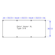 Overkapping Hamar XL type 5 Douglas 990 x 445 cm - Blanke uitvoering