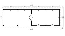 Overkapping Hamar XL type 11 Douglas 1300 x 445 cm - Zwarte wanden