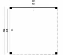 Overkapping Stavanger L type 1 Douglas 326 x 326 cm - Zwart incl. EPDM