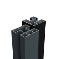 Paal-set tbv schermhoogte 195 cm, lengte 300 cm, zwart