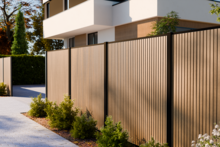 Composietscherm Boston Modern teak 180 x 200 cm
