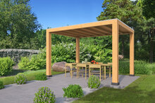 Overkapping Renesse Red Class Wood 400 x 313 cm - DHZ plat dak