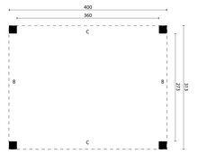 Overkapping Renesse Red Class Wood 400 x 313 cm - DHZ plat dak