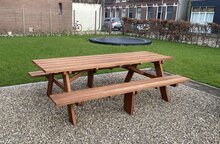 Picknicktafel Madrid 250 x 160 x 75 cm hardhout (8 personen) - Picknickset