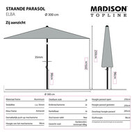 Madison Elba push-up parasol &Oslash;300 cm taupe