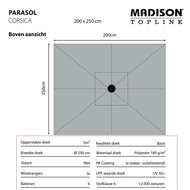 Madison Corsica push-up parasol 200x250 cm ecru