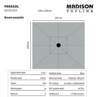 Madison Moraira push-up parasol 230x230 cm taupe