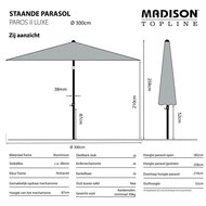 Madison Paros II luxe auto tilt parasol &Oslash;300 cm ecru