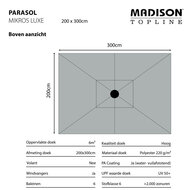 Madison Mikros luxe parasol 200x300 cm light grey