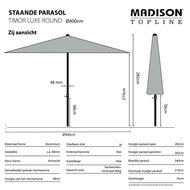 Madison Timor luxe parasol &Oslash;400 cm taupe
