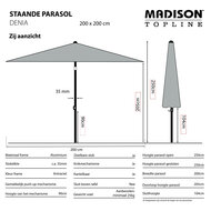 Madison Denia push-up parasol 200x200 cm ecru