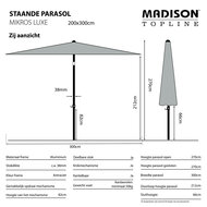 Madison Mikros luxe parasol 200x300 cm grey