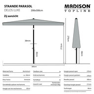 Madison Delos luxe parasol 200x300 cm light grey