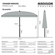 Madison Patmos luxe parasol 210x140 cm ecru
