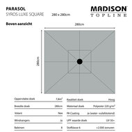 Madison Syros luxe parasol 280x280 cm light grey