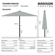 Madison Syros luxe parasol 280x280 cm taupe