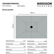Madison rechthoekige parasol 400x300 cm taupe