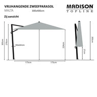 Madison Malta zweefparasol 300x400 cm taupe