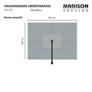 Madison Malta zweefparasol 300x400 cm taupe