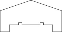 Afdekkap Zwart gespoten 3,6 x 8,5 x 180 cm, piramide