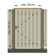 Tuinpoortkozijn + aanslagligger zwart gespoten