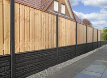 Betonpaal Geul zwart diamantkop 10 x 10 cm incl. toebehoren