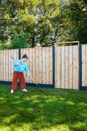 Betonpaal IJssel zwart gecoat diamantkop 10 x 10 cm incl. toebehoren