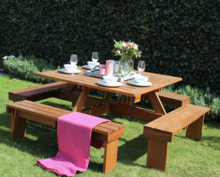 Vierkante Picknicktafel Valencia 210 x 210 x 75 cm Hardhout (8-10 personen)