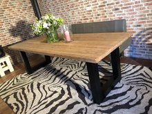 Industri&euml;le kloostertafel stalen U-poot