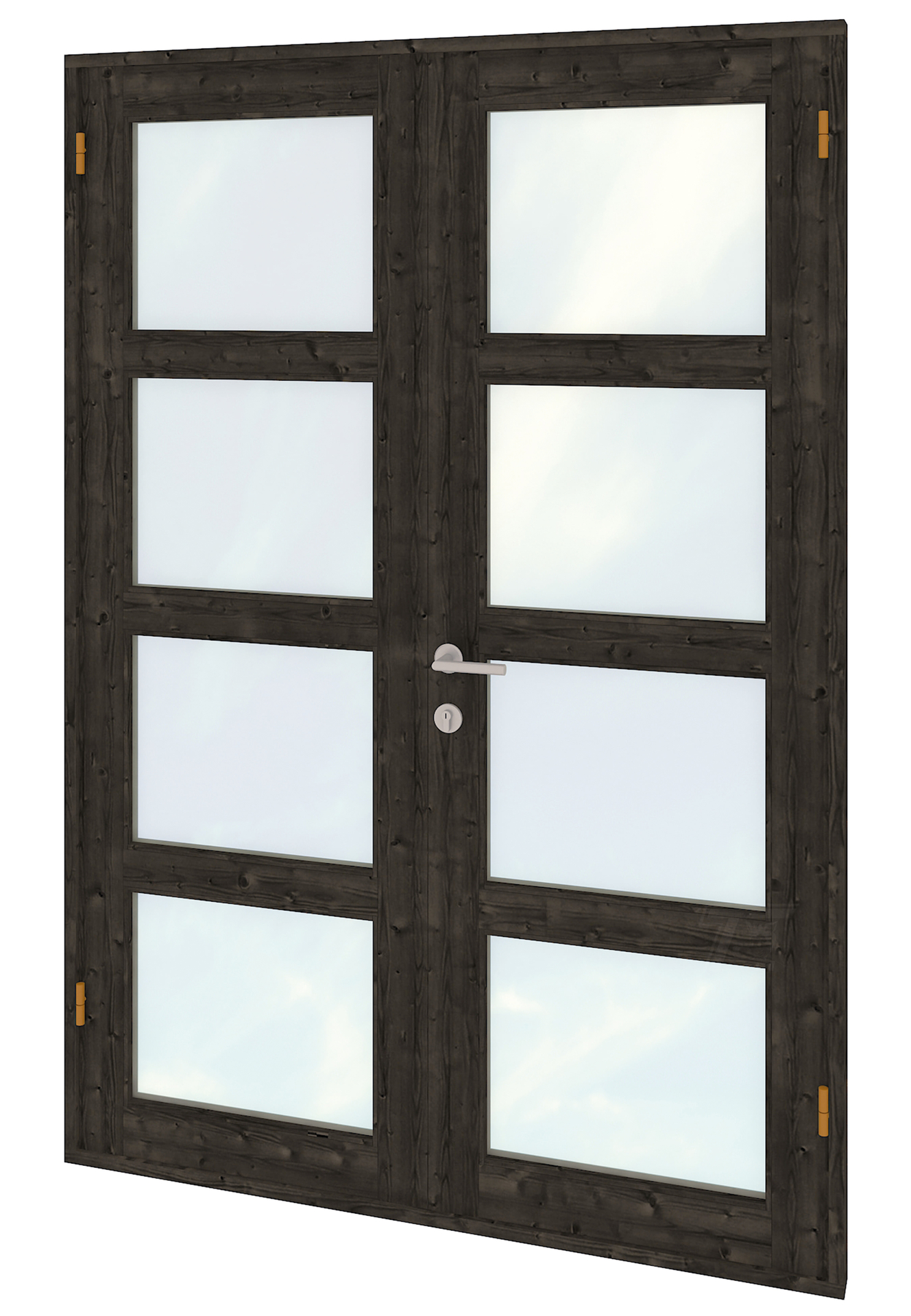 Deur dubbel met raam modern RS vuren 145x210cm zwart