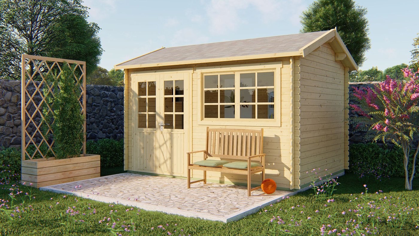Blokhut Aksel 400 x 300 x 274 cm Wanddikte 28 mm - Luxe Tuinhuis