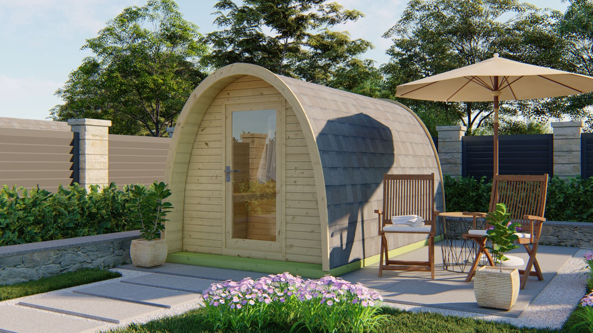 Sauna POD Tolva 400 cm - 42 mm onbehandeld