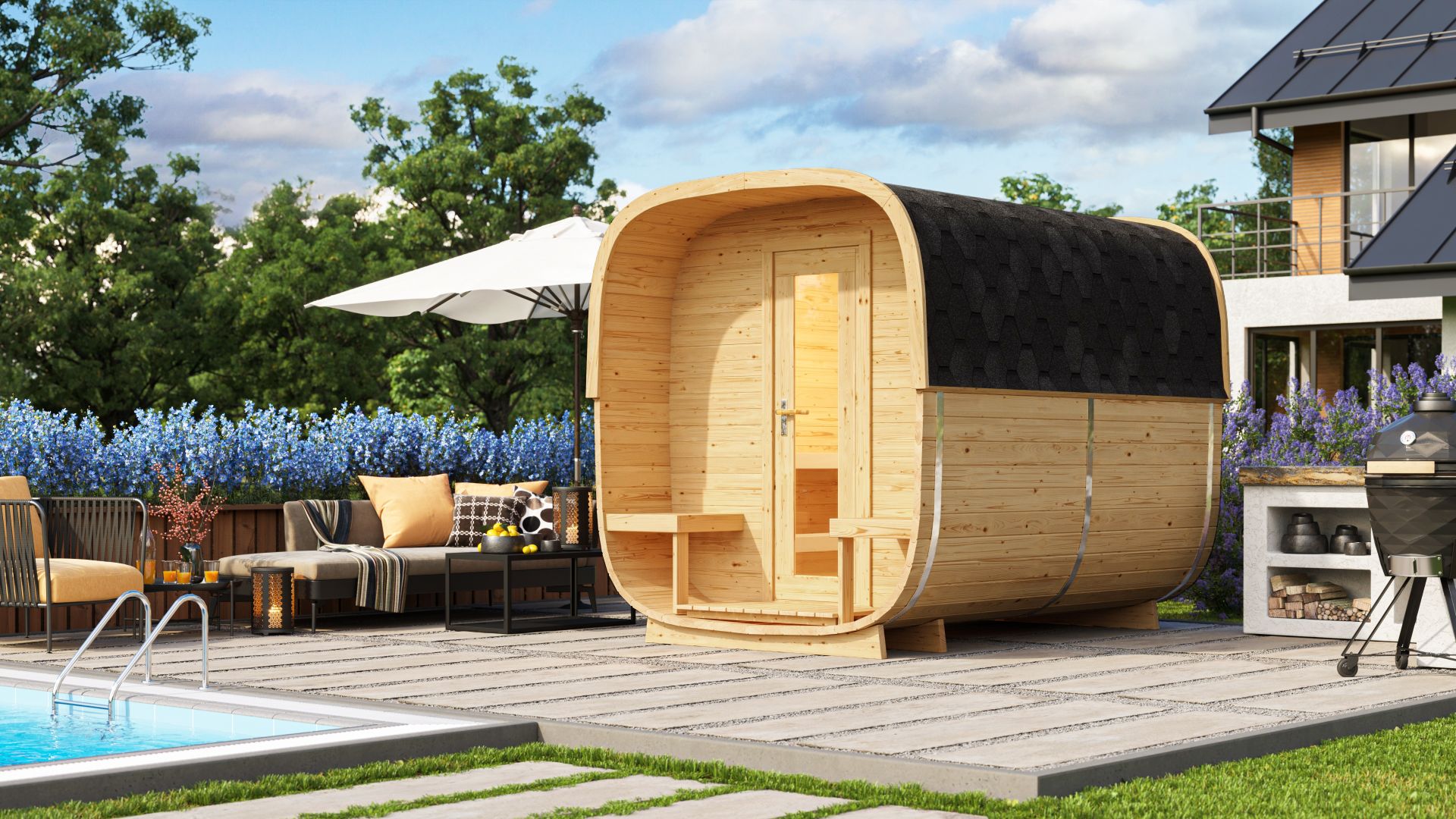 Sauna cube Rovaniemi 280 cm - 42 mm onbehandeld