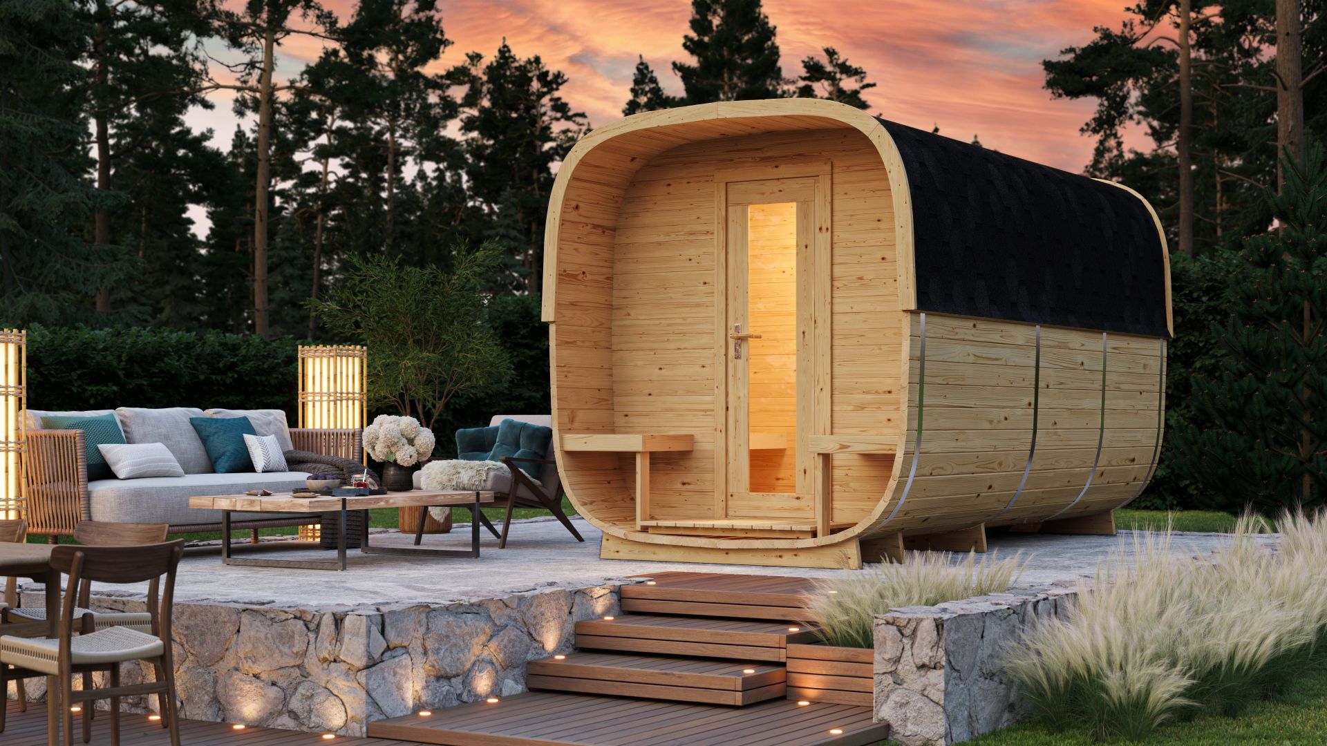 Sauna cube Rovaniemi 390 cm - 42 mm onbehandeld