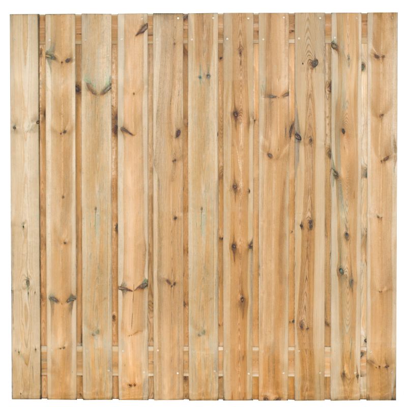Tuinscherm Grenen groen geïmpregneerd 23-planks (21 + 2) Zaltbommel 180 x 180 cm