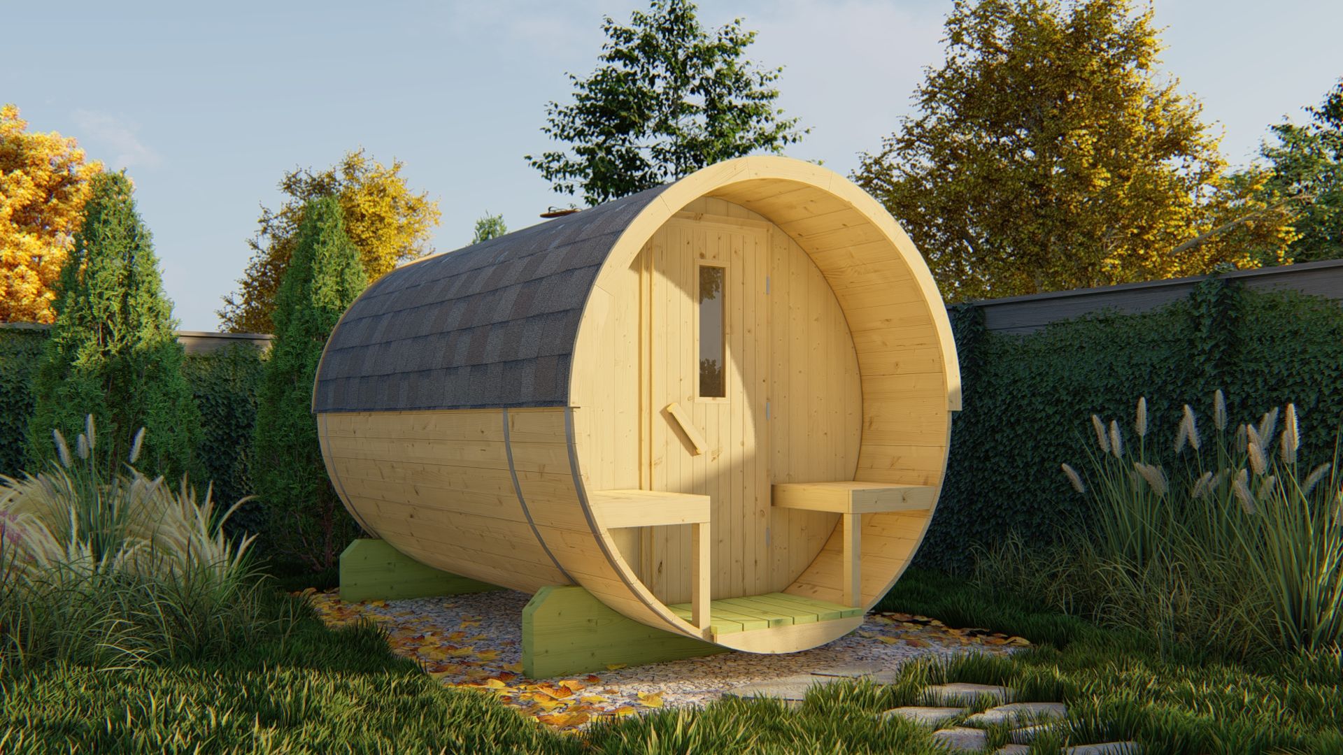 Saunabarrel vurenhout Ø205 x 300 cm