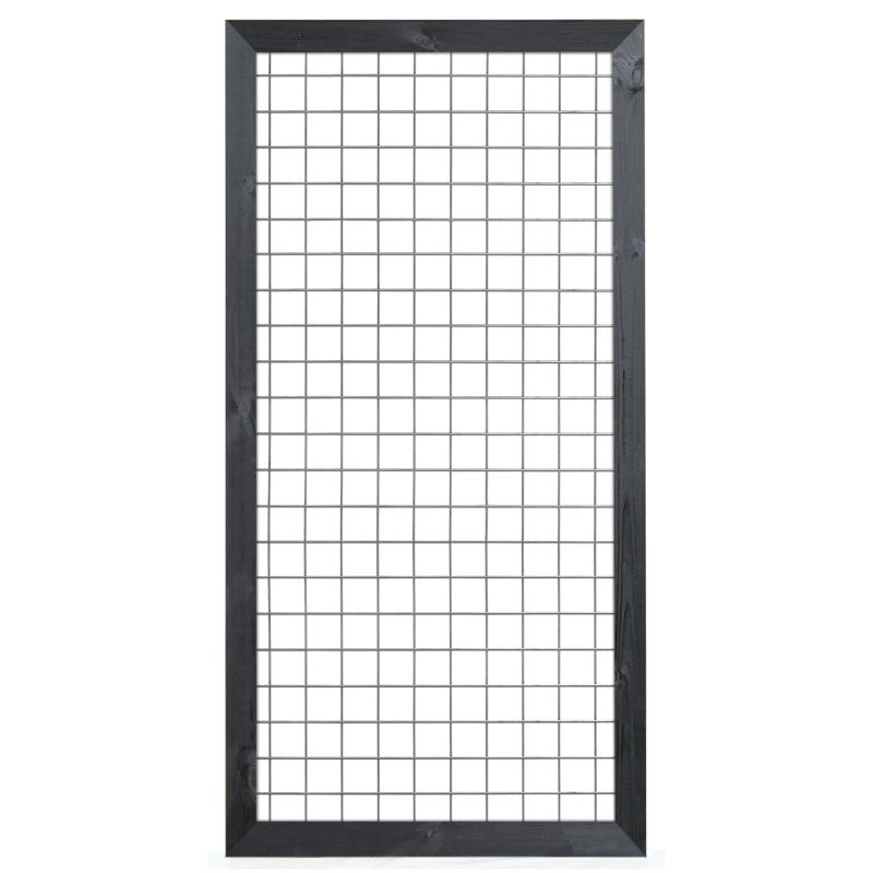 Gaaselement vuurverzinkt 90 x 180 cm met Zwart gespoten kader 4,5 x 7,0 cm