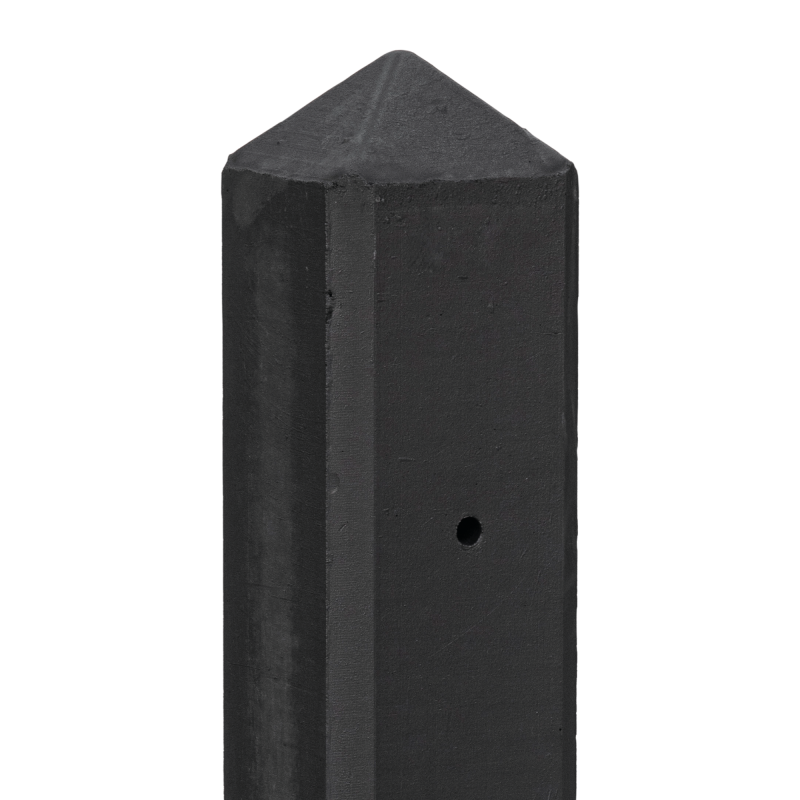 Betonpaal IJssel zwart gecoat diamantkop 10 x 10 cm incl. toebehoren