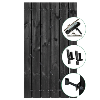 Tuinpoort Zwart gespoten incl. kozijn 90 x 195 cm