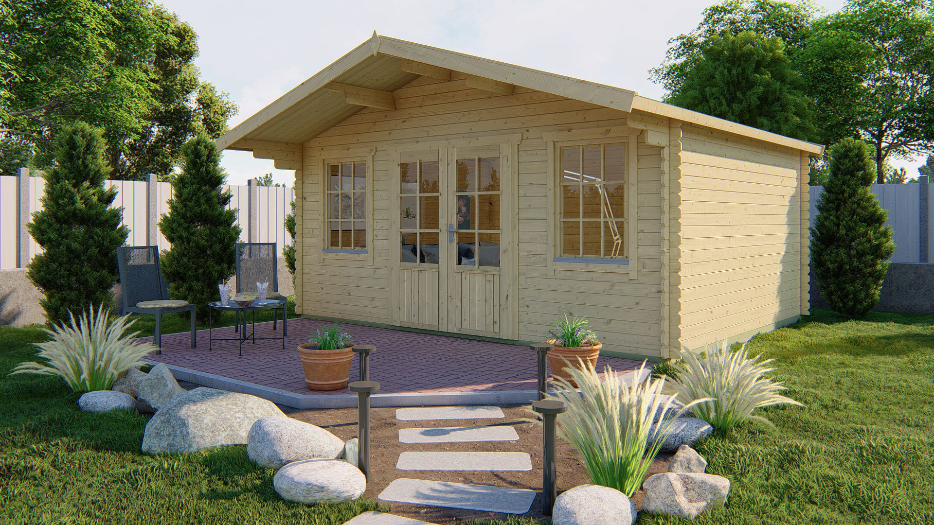 Blokhut Viggo 500x400+100cm - Tuinhuis