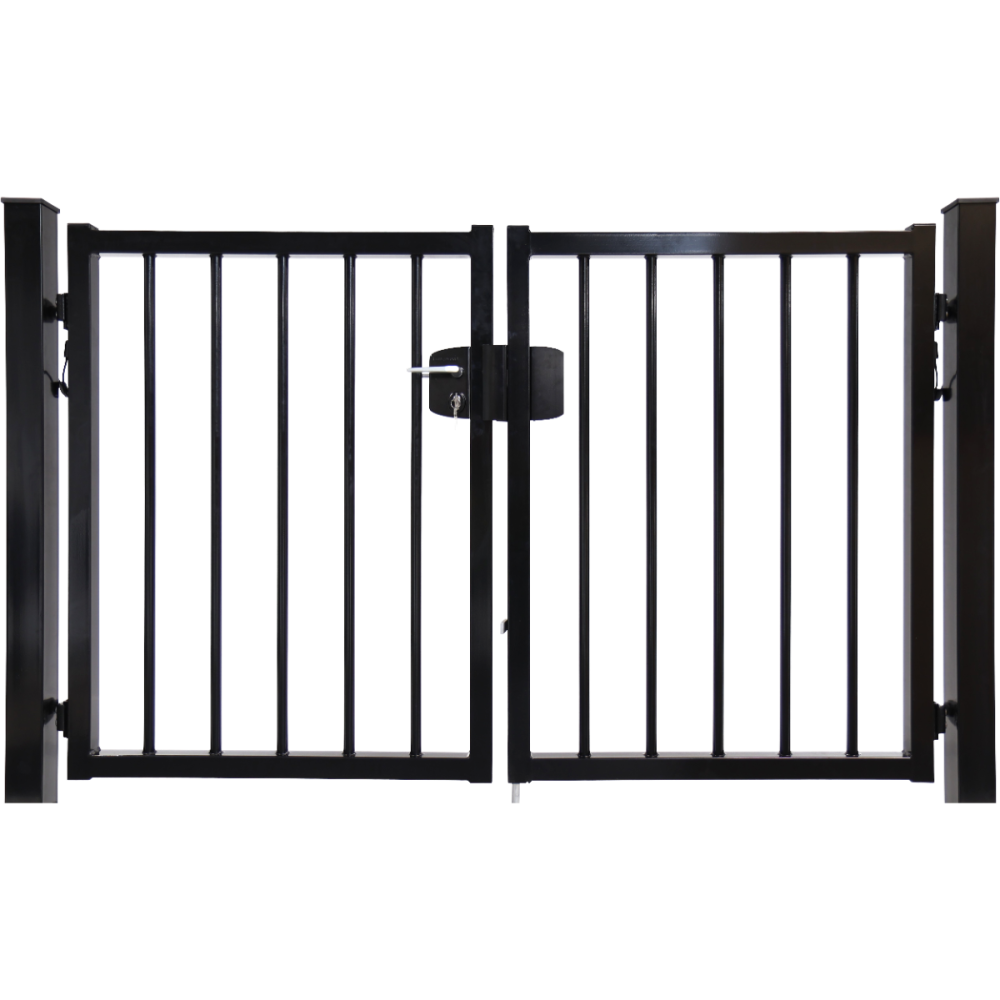 Dubbele spijlenpoort rond vlak 250 cm