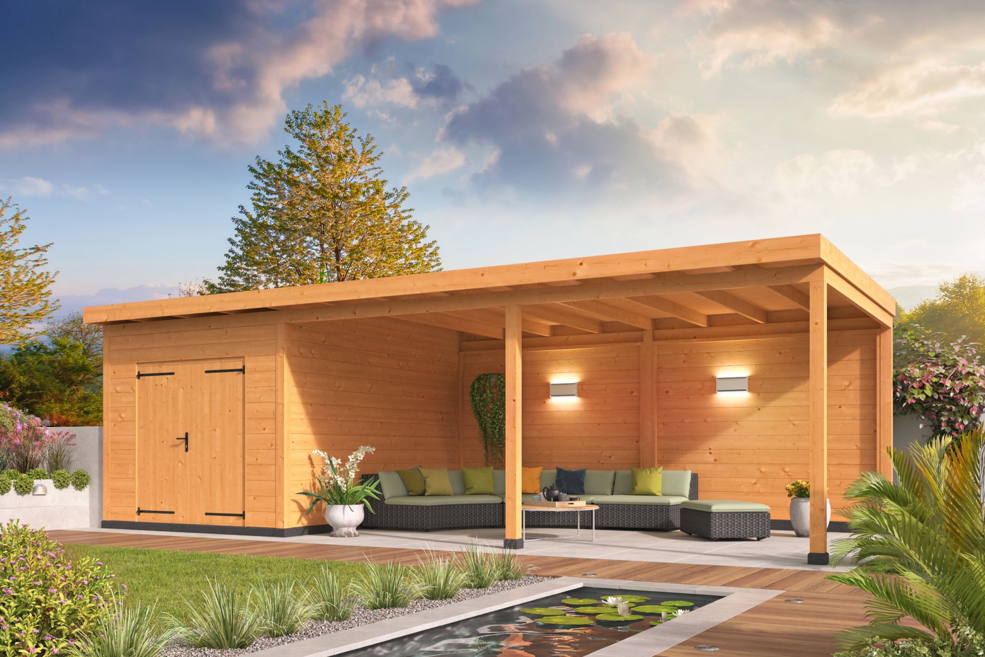 Overkapping Wierden Douglas 900 x 400 cm &ndash; Blank Douglas